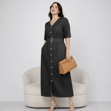 Midnight Black Denim Dress