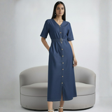 Navy Blue Denim Dress