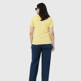 Lovely Lemon Solid V-Neck T-shirt for Women