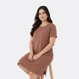 Mocha Mousse Tshirt Dress (Pantone Color of the Year 2025)