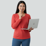 Coral Crush Full Sleeves Solid T-shirt for Women