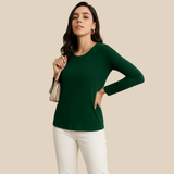 Gritty Green Full Sleeves Solid T-shirt for Women