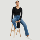 Brazen Black Full Sleeves V-Neck T-shirt