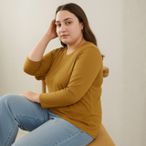 Rustic Charm Full Sleeves Solid T-shirt for Women