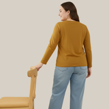 Rustic Charm Full Sleeves Solid T-shirt for Women