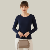 Ballsy Blue Full Sleeves Solid T-shirt for Women