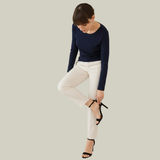 Ballsy Blue Full Sleeves Solid T-shirt for Women