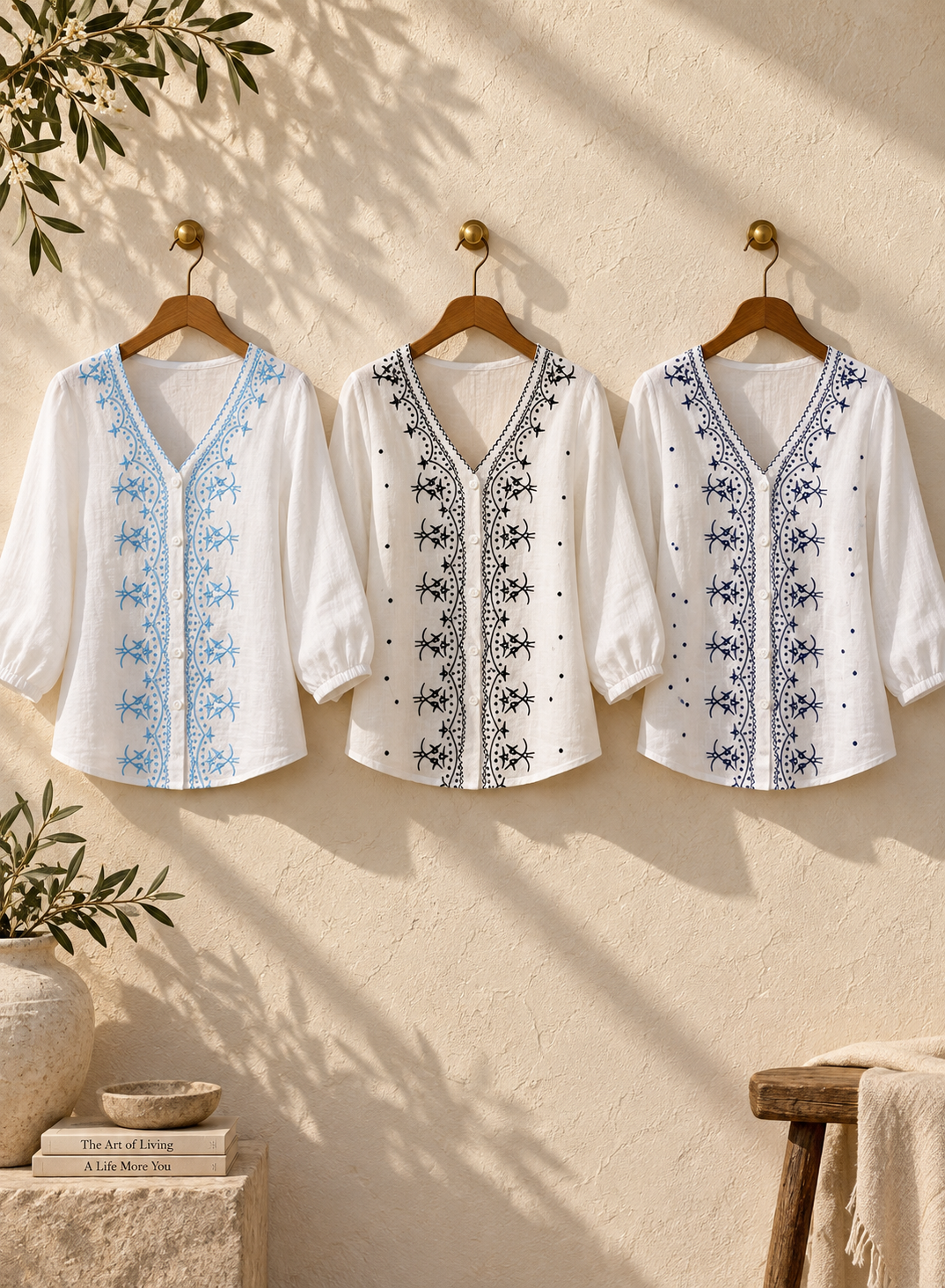 Pick Any 2 – White Embroidered Top For Women