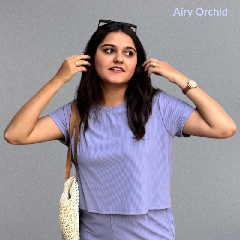 Airy Orchid Ribbed Crop Top