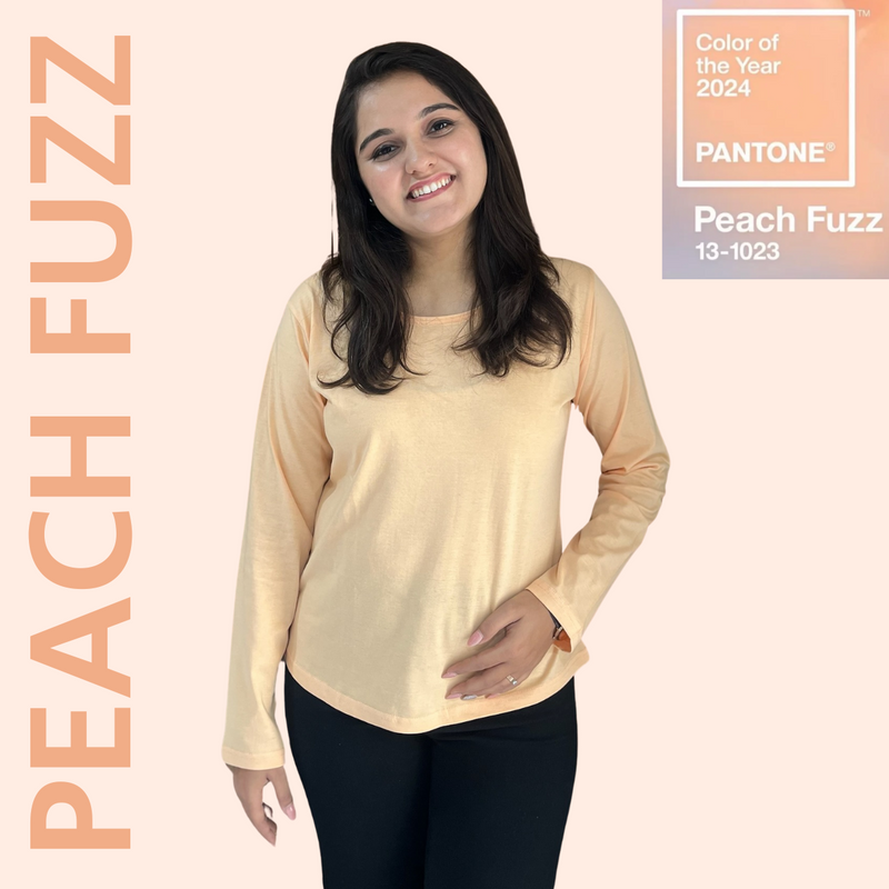 Peach Fuzz Full Sleeve Tshirt- Pantone Color of Year 2024