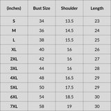 Burning Burgundy Full Sleeves T-Shirt Size Chart