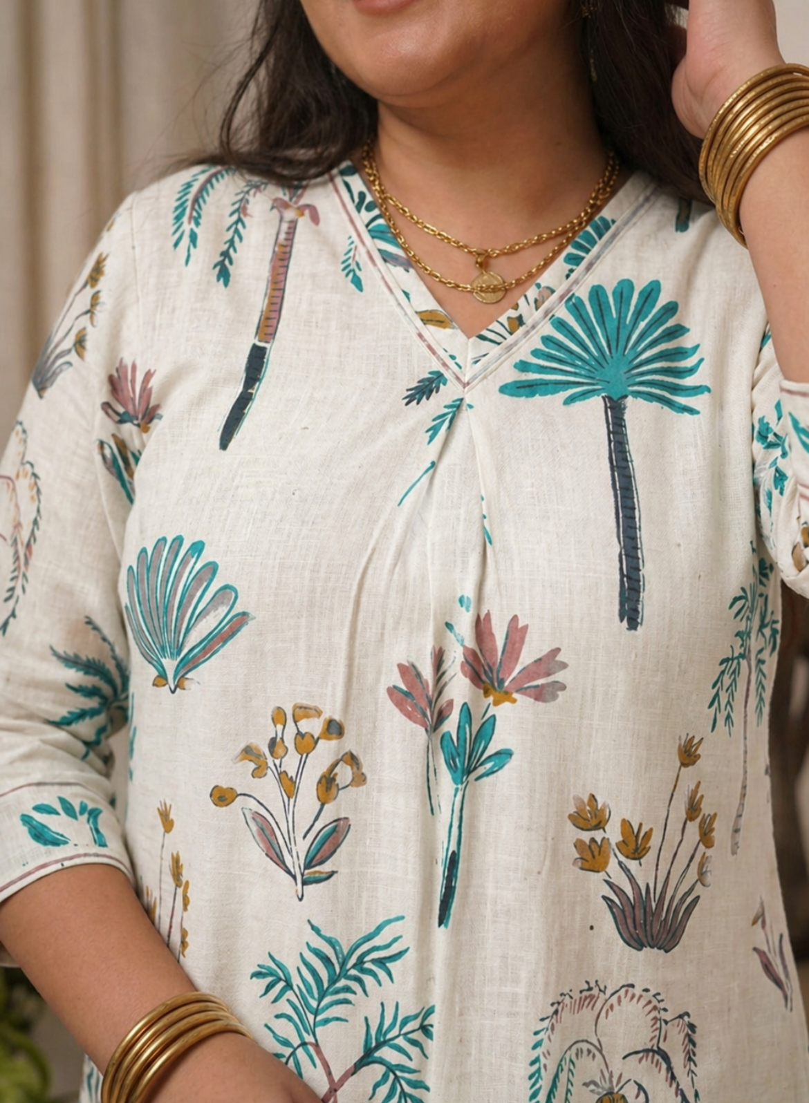 Beige Everyday Kurta Pant Set
