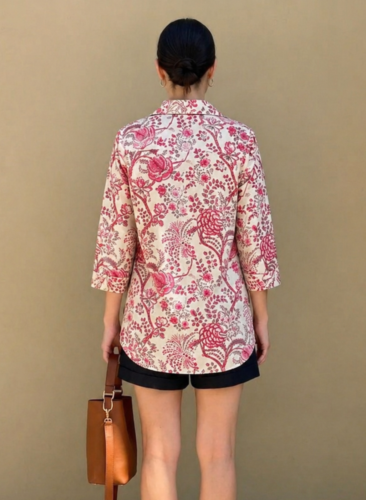 Blush Pink Floral Printed Cotton Shirt