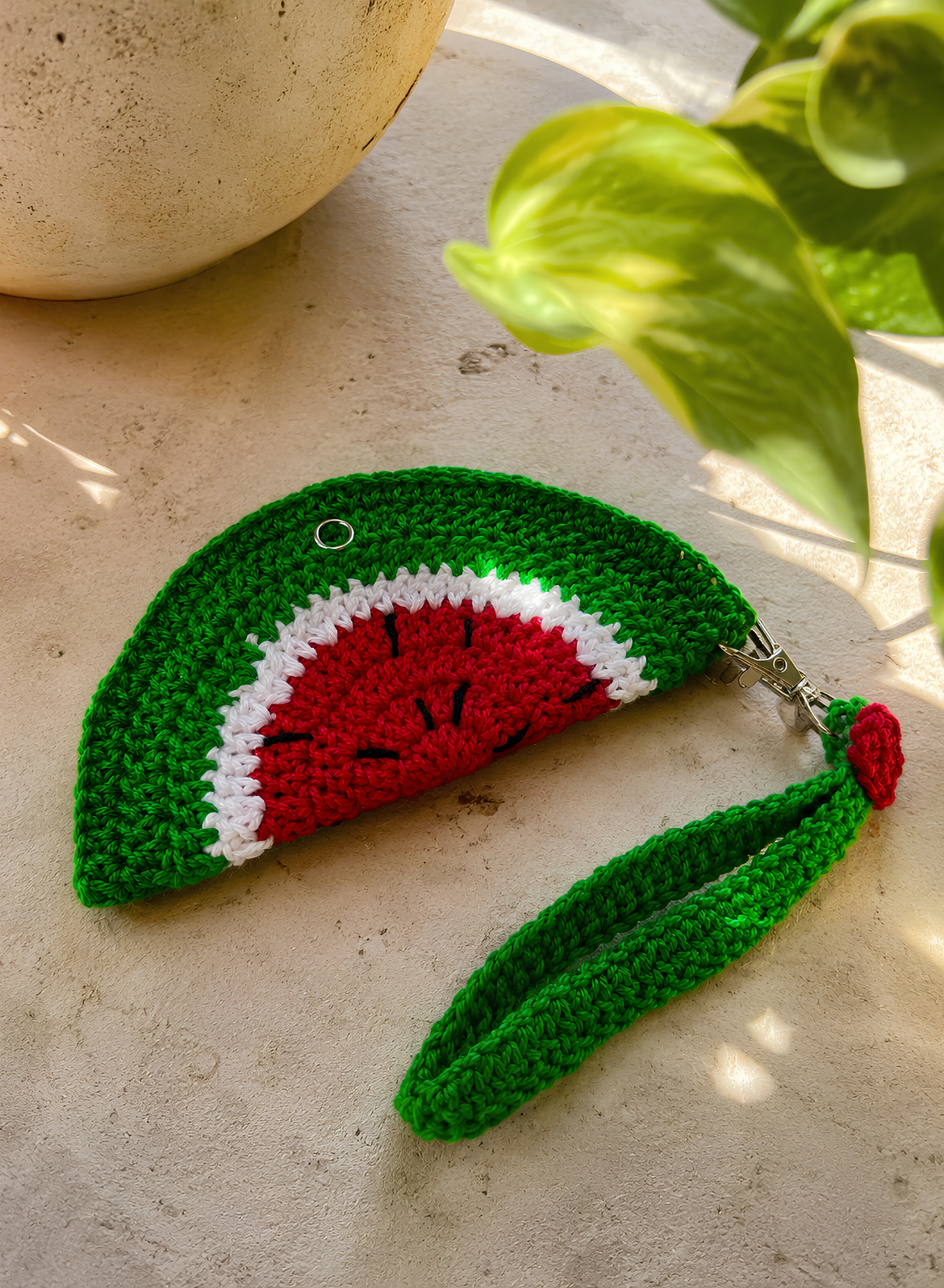 Crochet Watermelon Sunglasses Holder