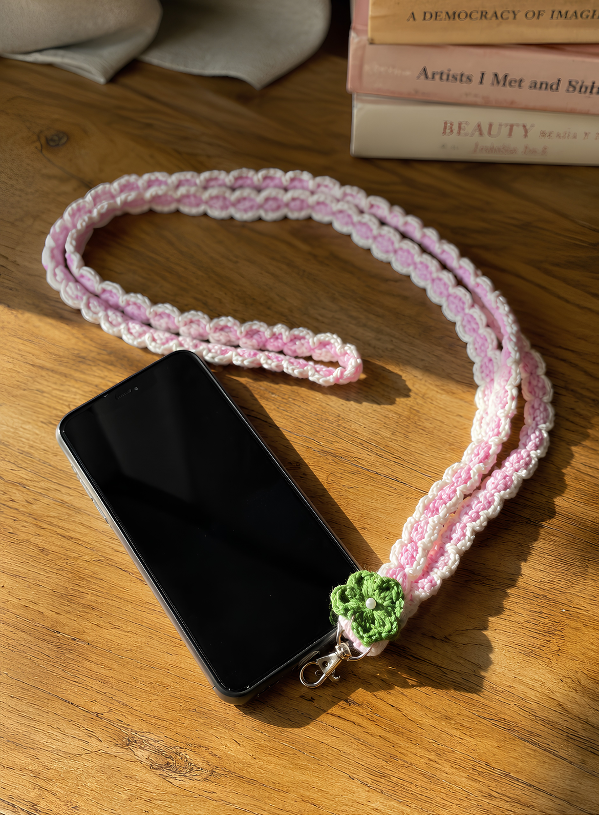 Handmade Crochet Mobile Sling - Blossom Pink