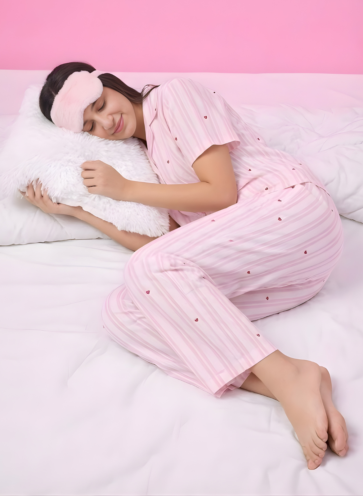 Blush Heart Stripe Pajama Set