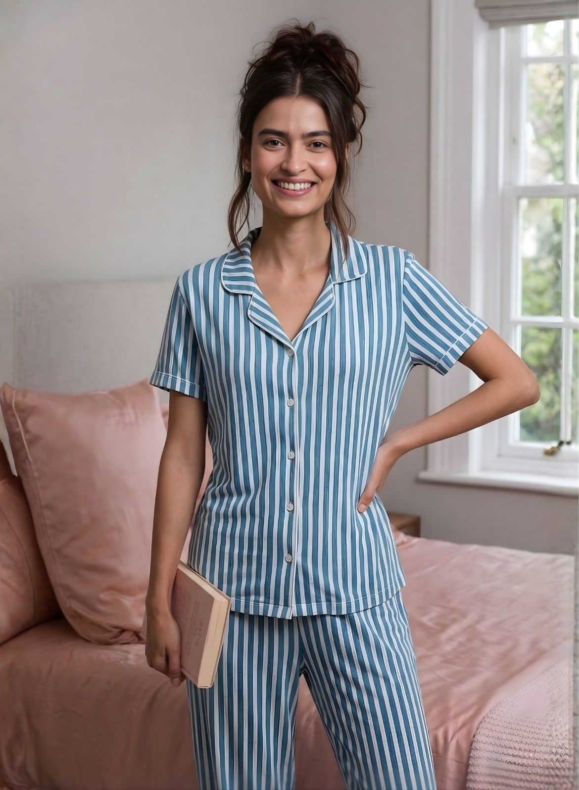 Mist Stripe Lounge Pajama Set