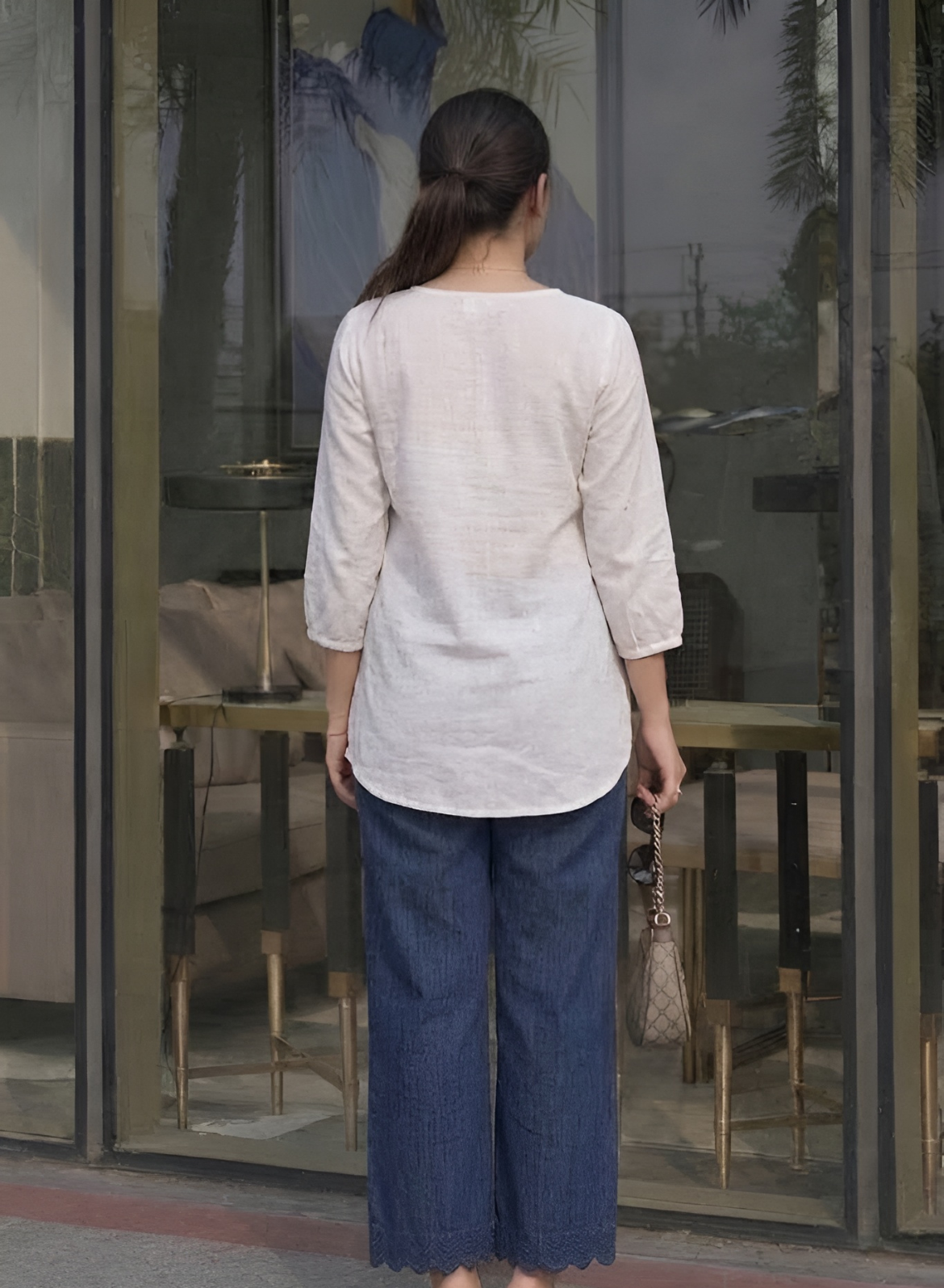 Navy Blue Embroidered Co-ord Set