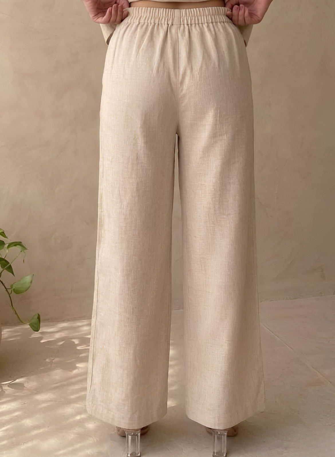 Sand Beige Cotton Embroidered Co-ord Set