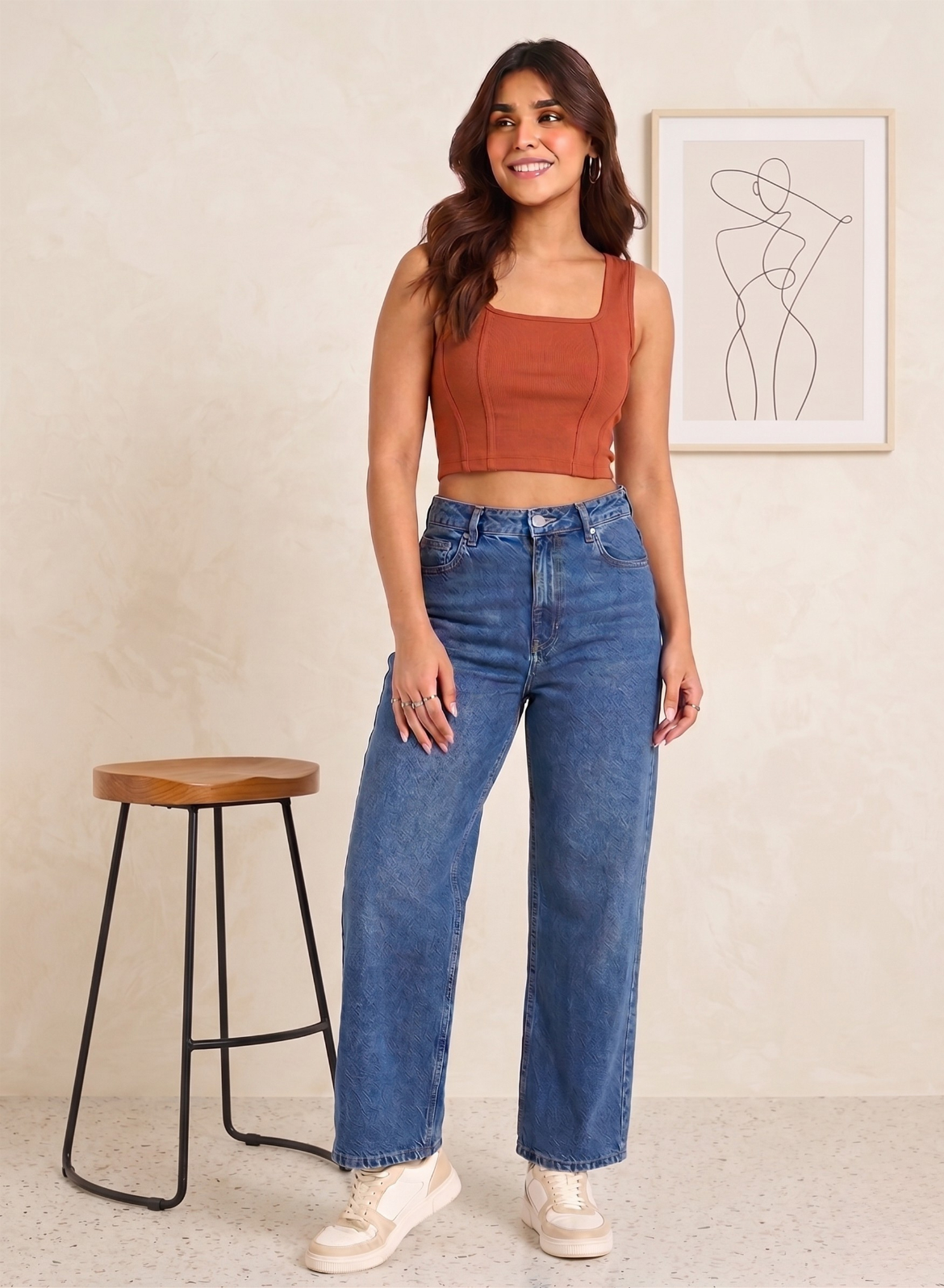 Navy Blue Straight Fit Jeans