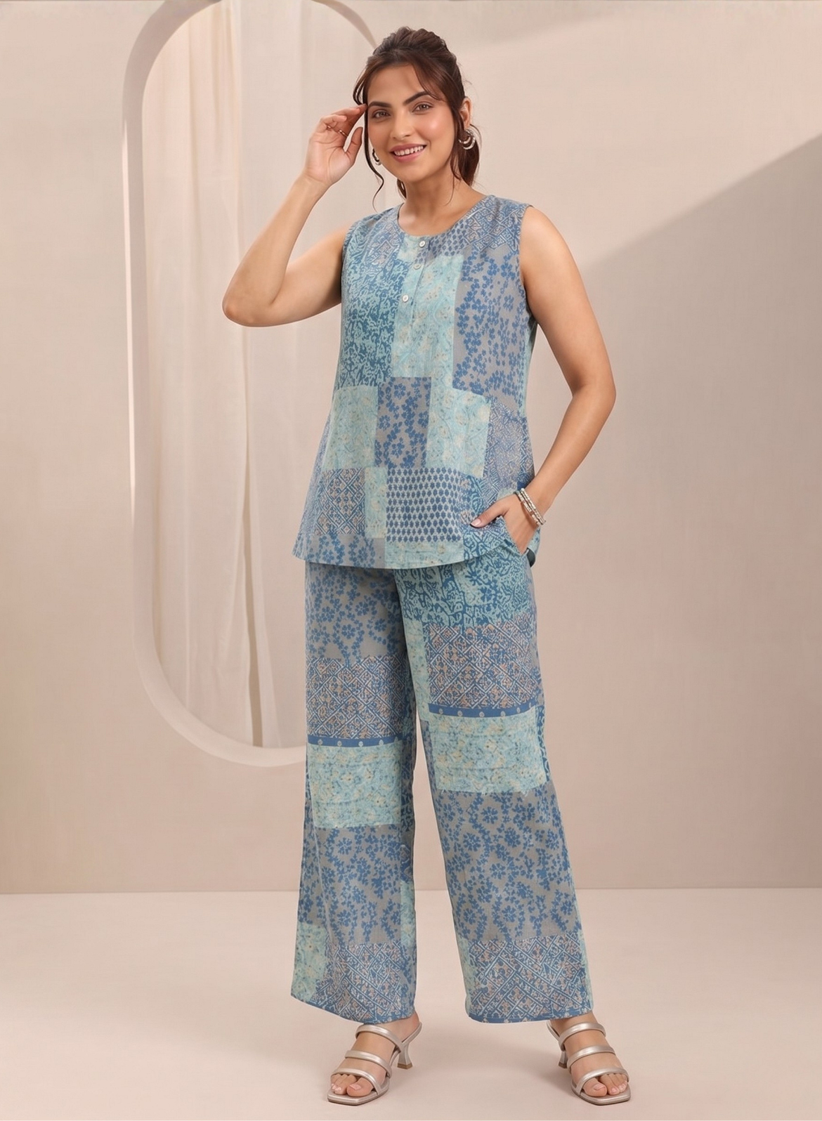 Blue Printed Co-ord Set