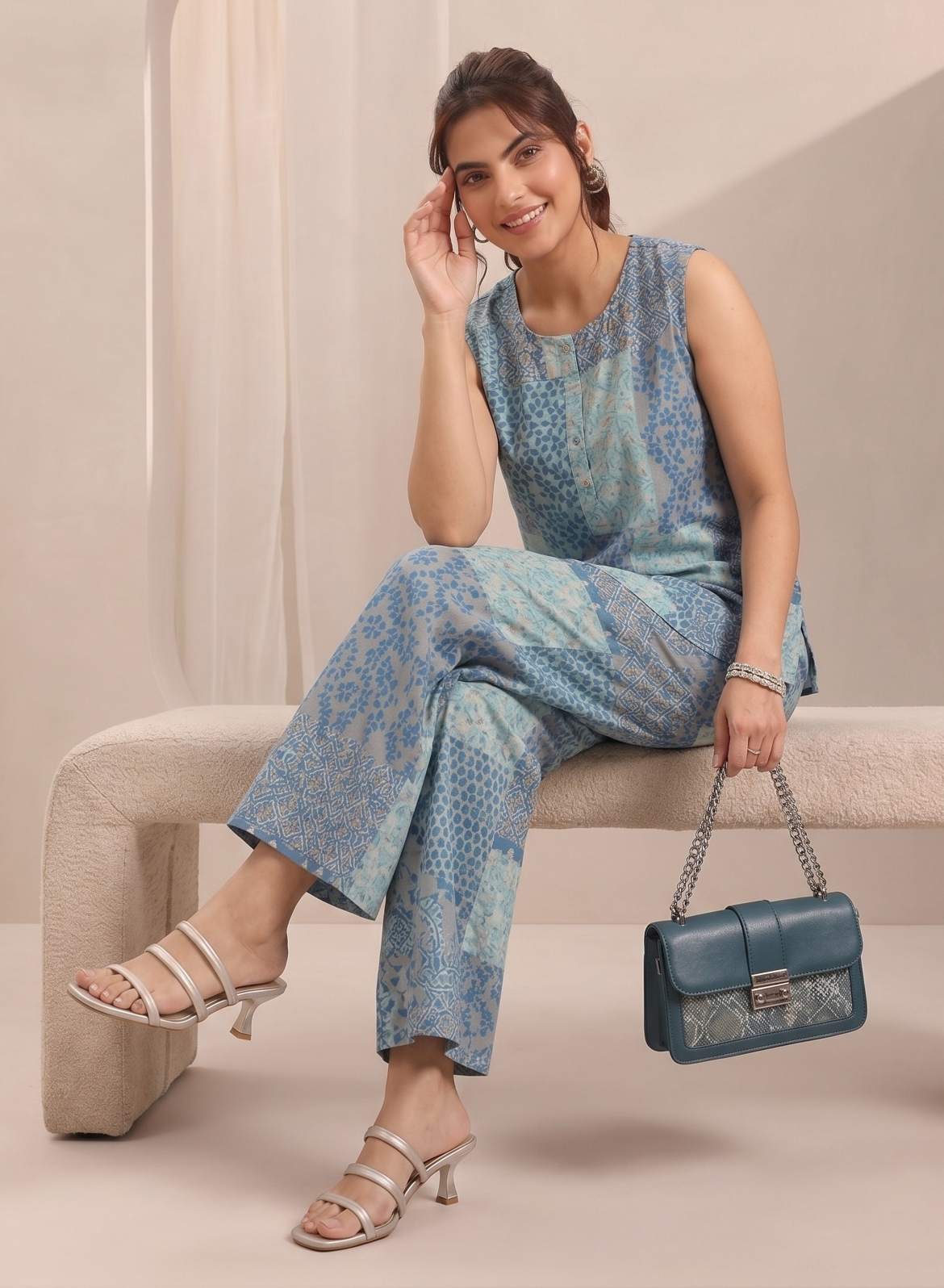 Blue Printed Co-ord Set