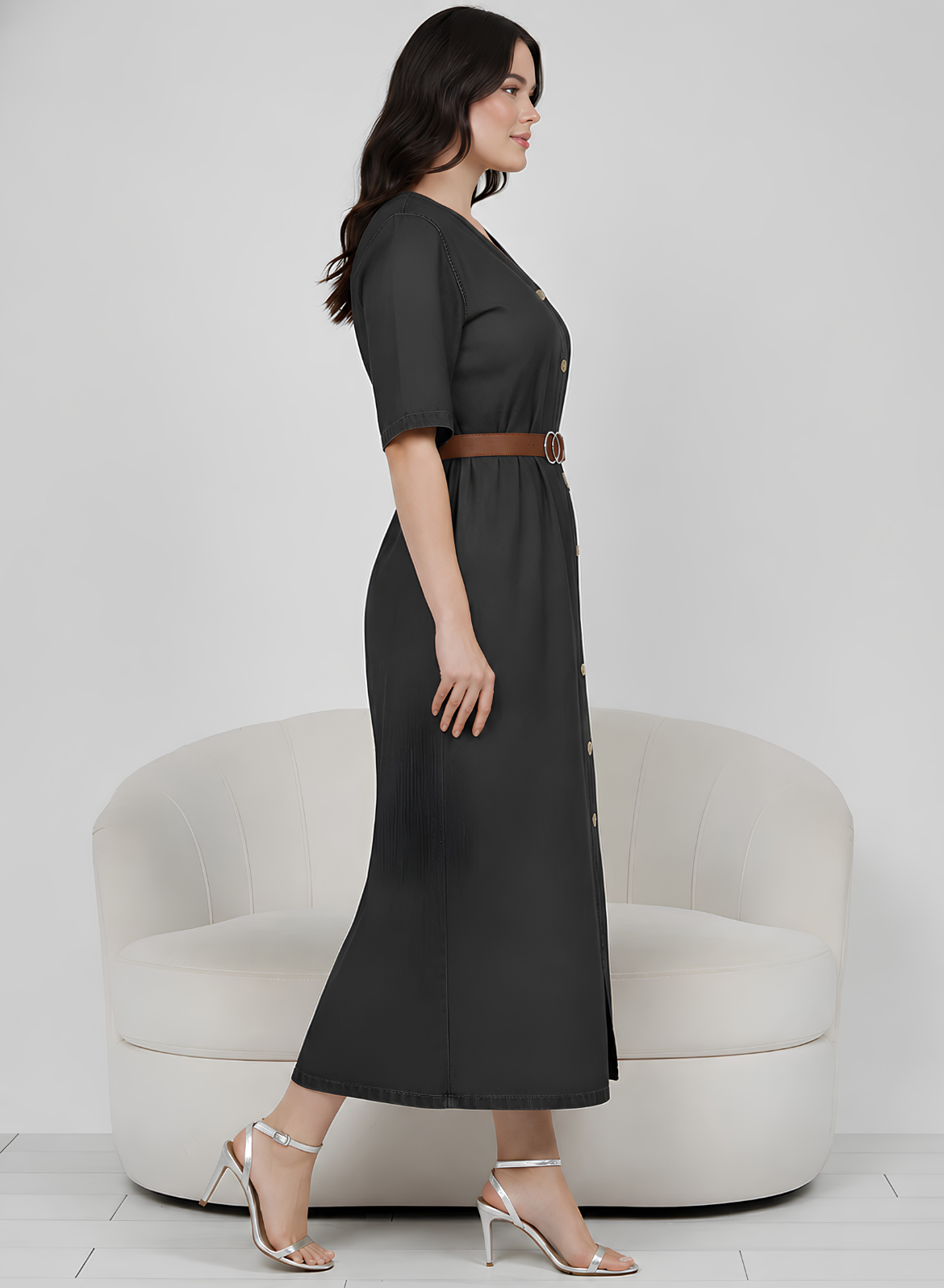 Midnight Black Denim Dress