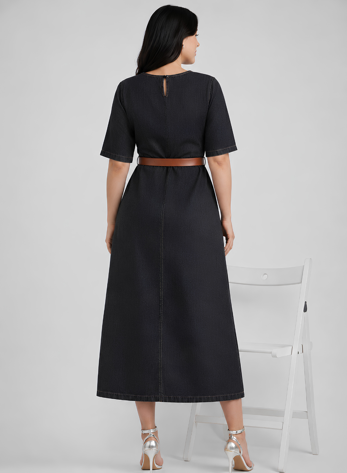 Midnight Black Denim Dress