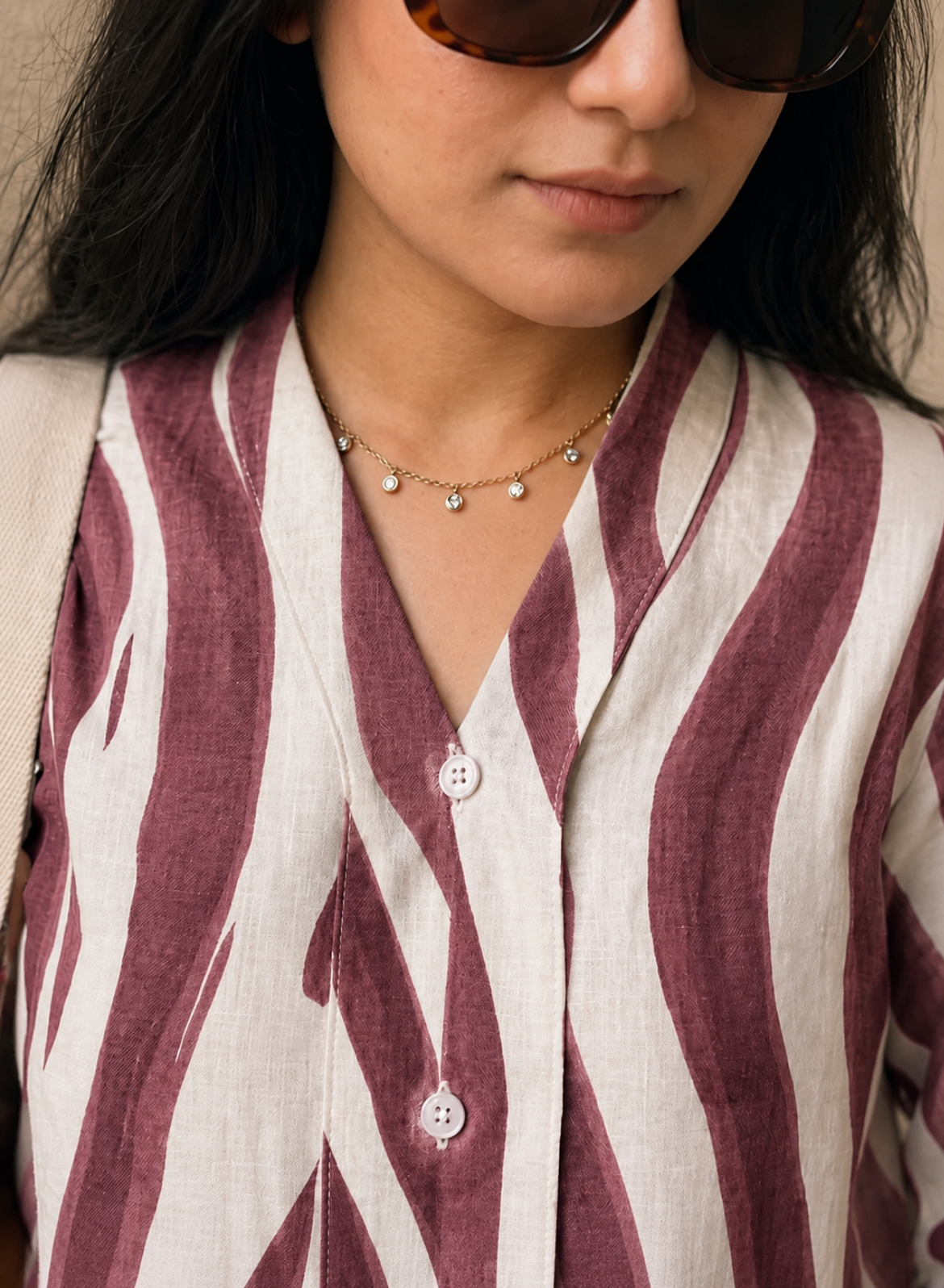 Wine Burgundy Abstract Printed Cotton Shirt