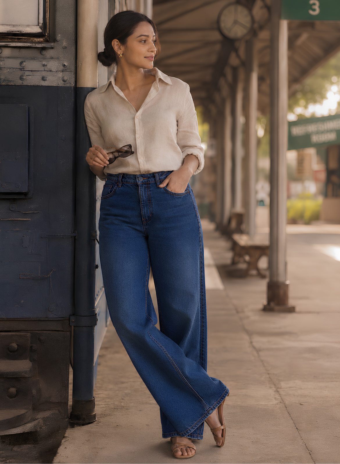 Classic Blue Wide Leg Jeans
