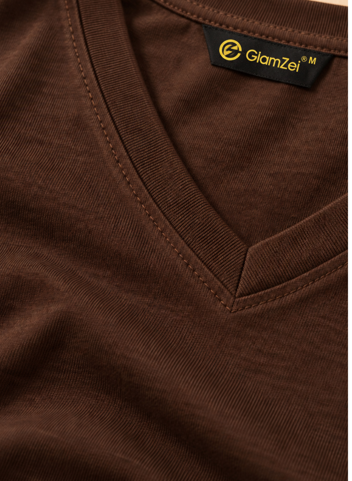Espresso Brown Full Sleeves V-Neck T-shirt