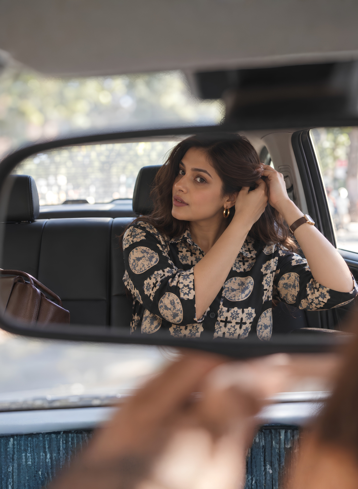 Black Geometric Cotton Printed Shirt