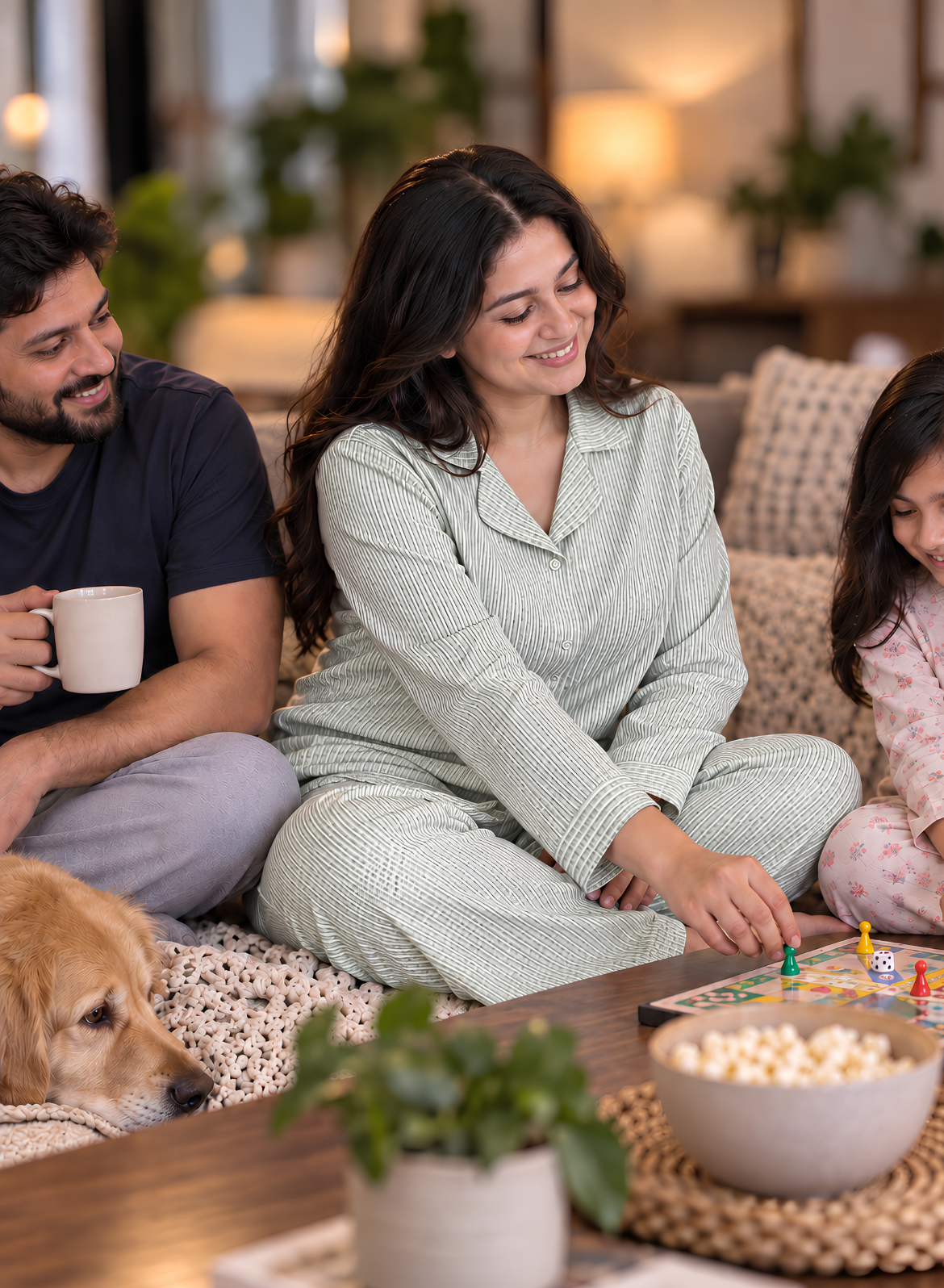 Sage Green Stripe Cotton Pajama Set