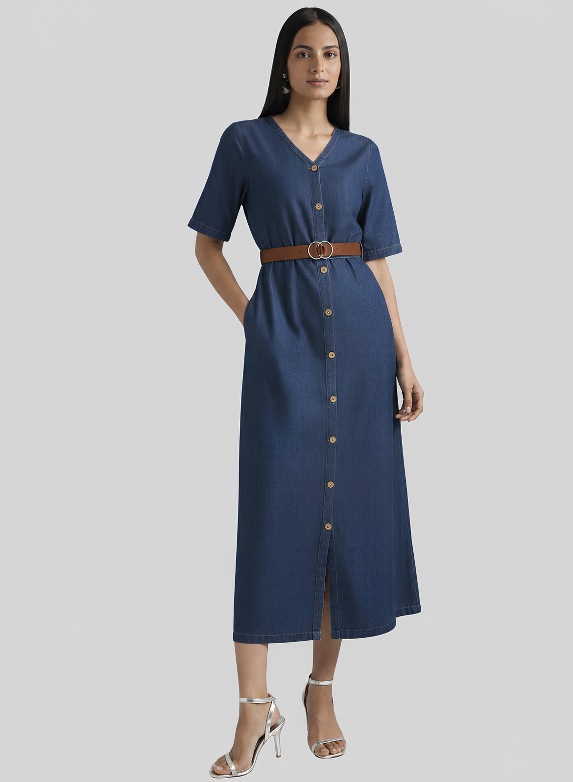 Navy Blue Denim Dress
