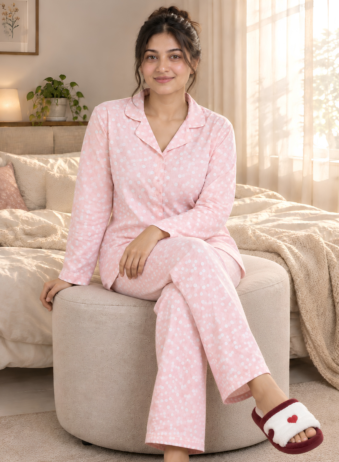 Pink Polka Dot Pajama Set