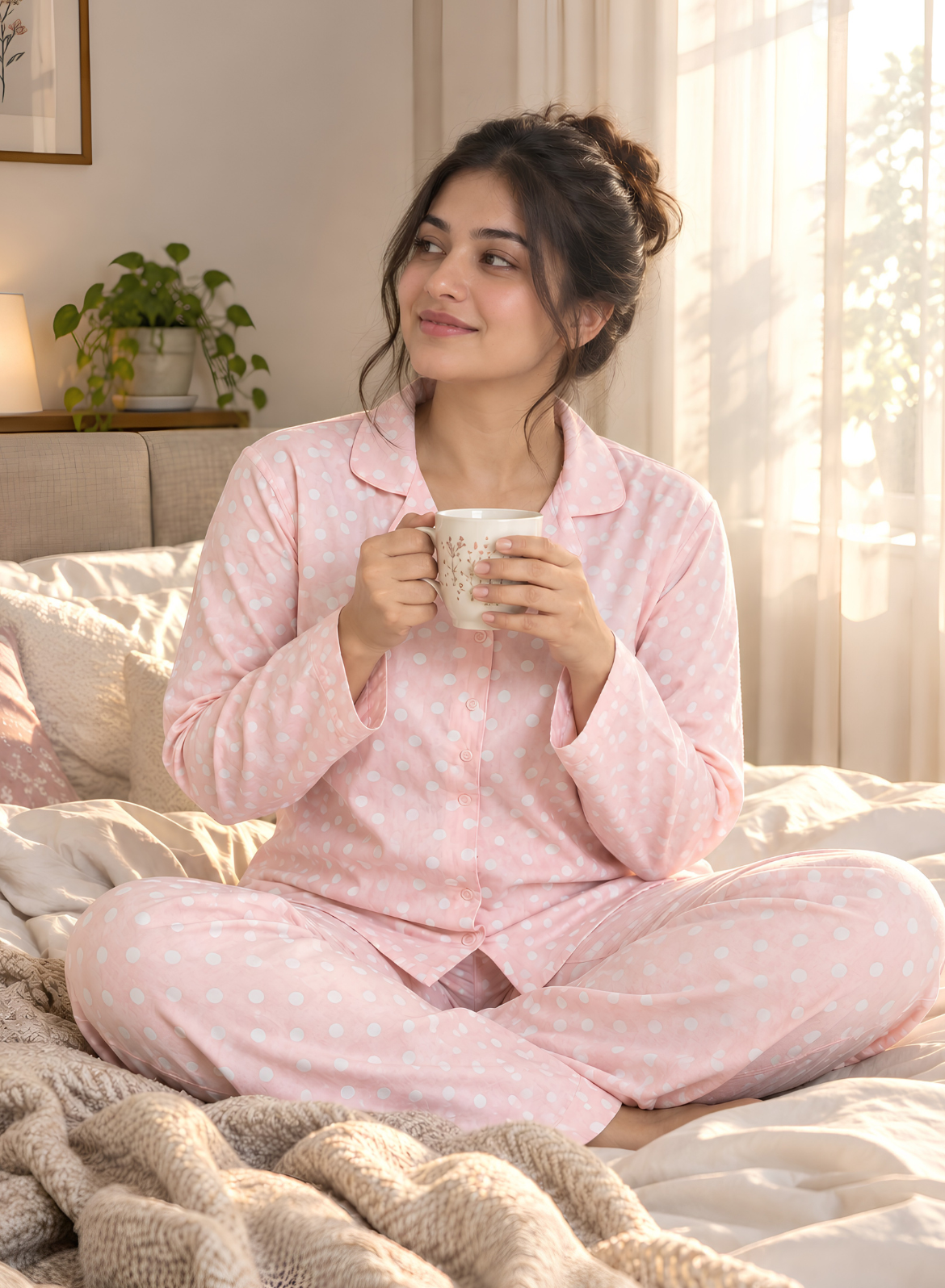Pink Polka Dot Pajama Set