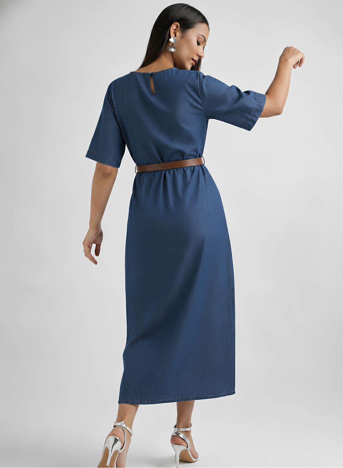 Navy Blue Denim Dress