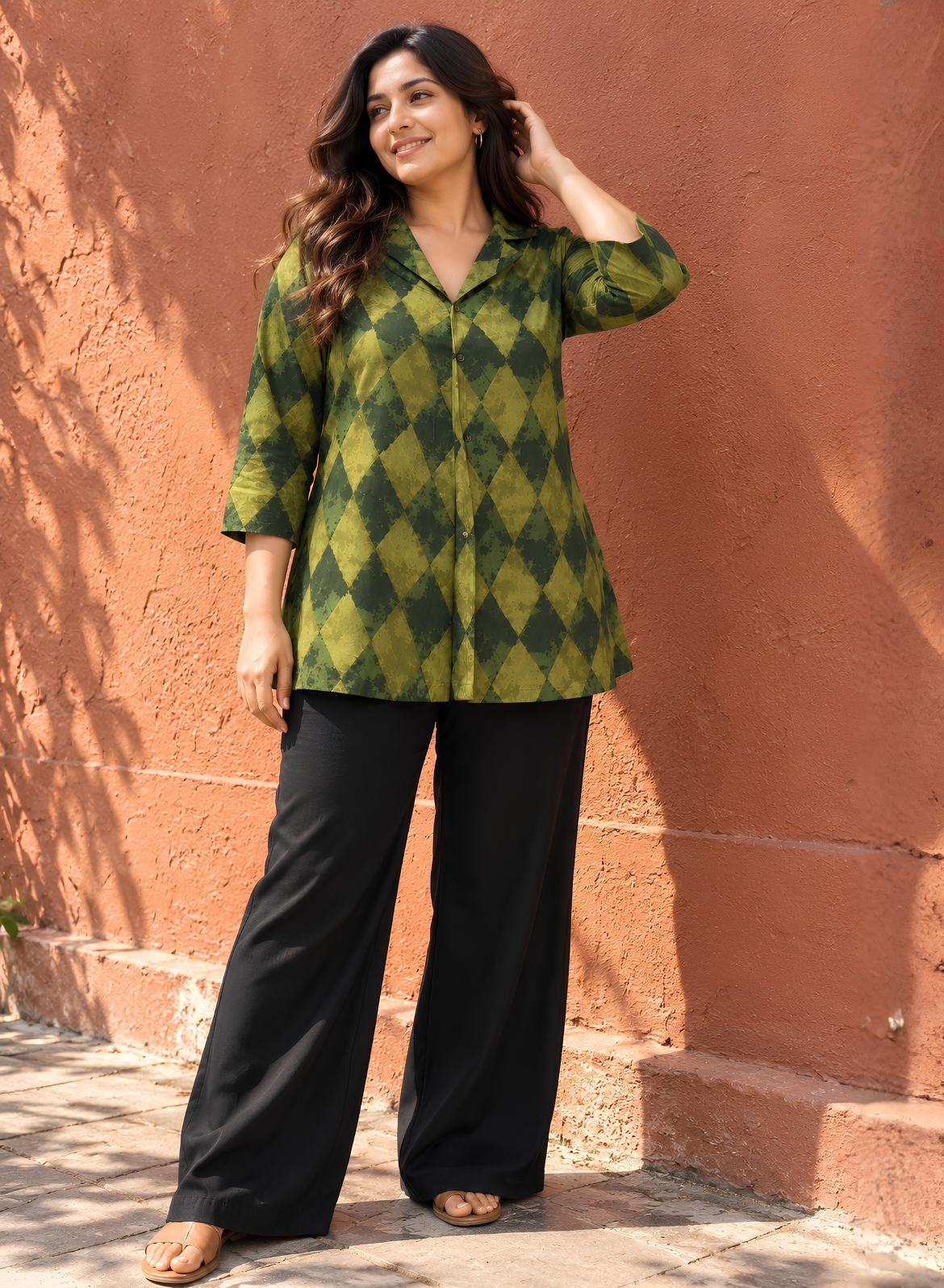 Vintage Olive Printed Shirt
