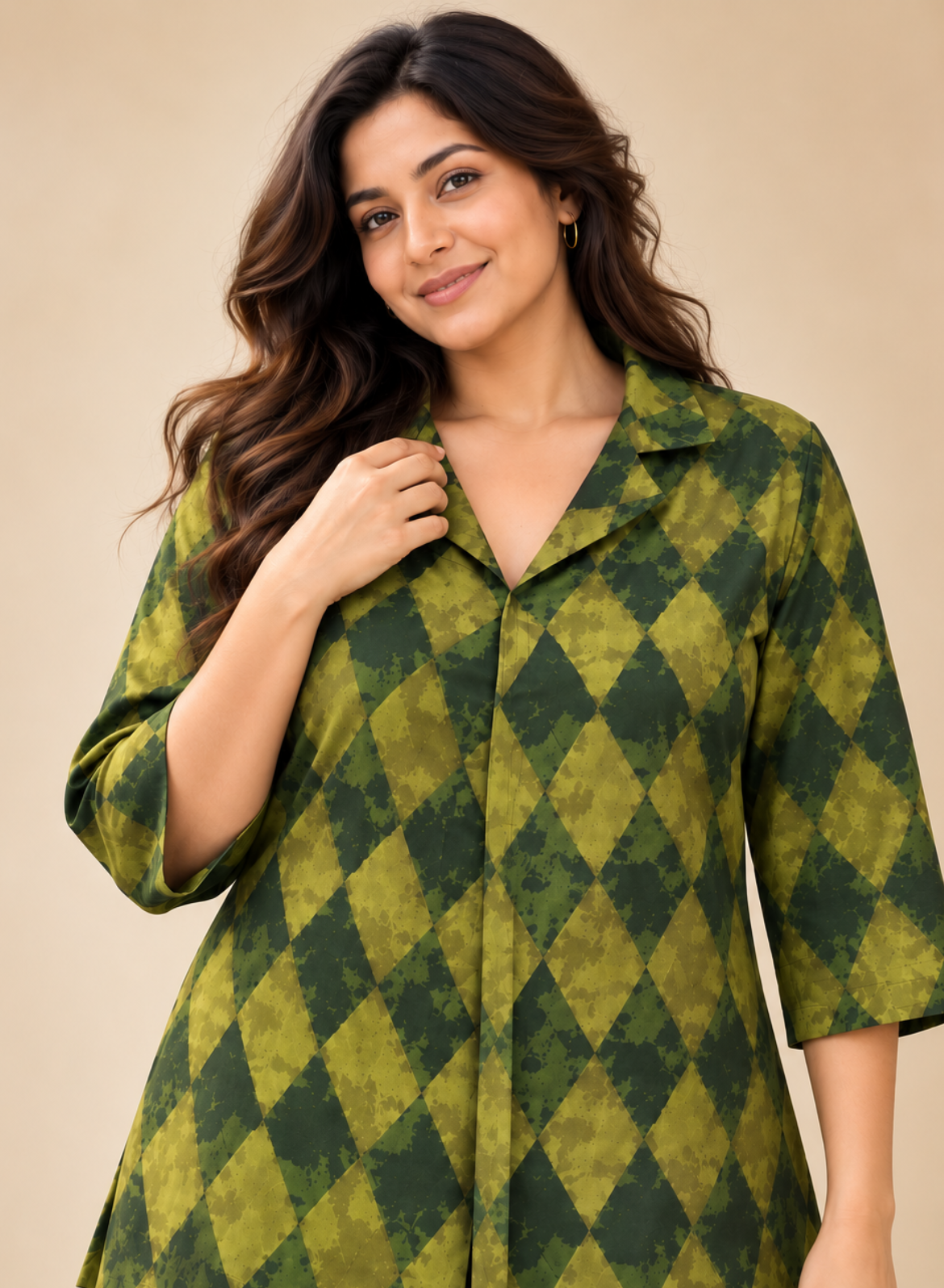 Vintage Olive Printed Shirt