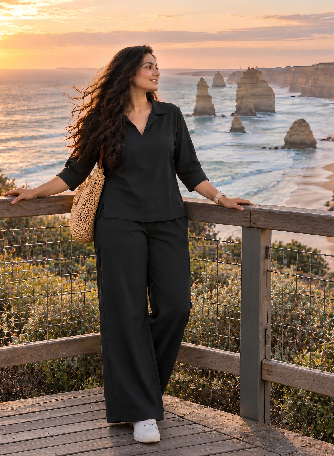 Classic Black Muslin Co-ord Set
