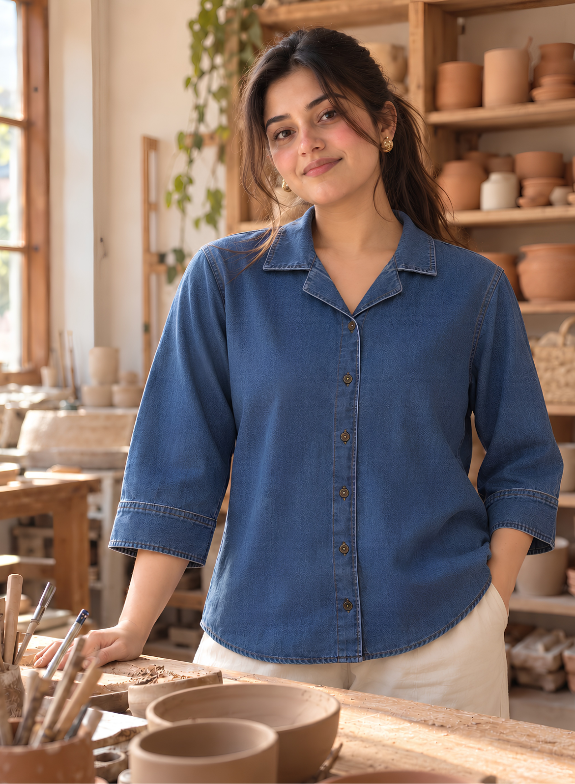 Dark Wash Denim Shirt
