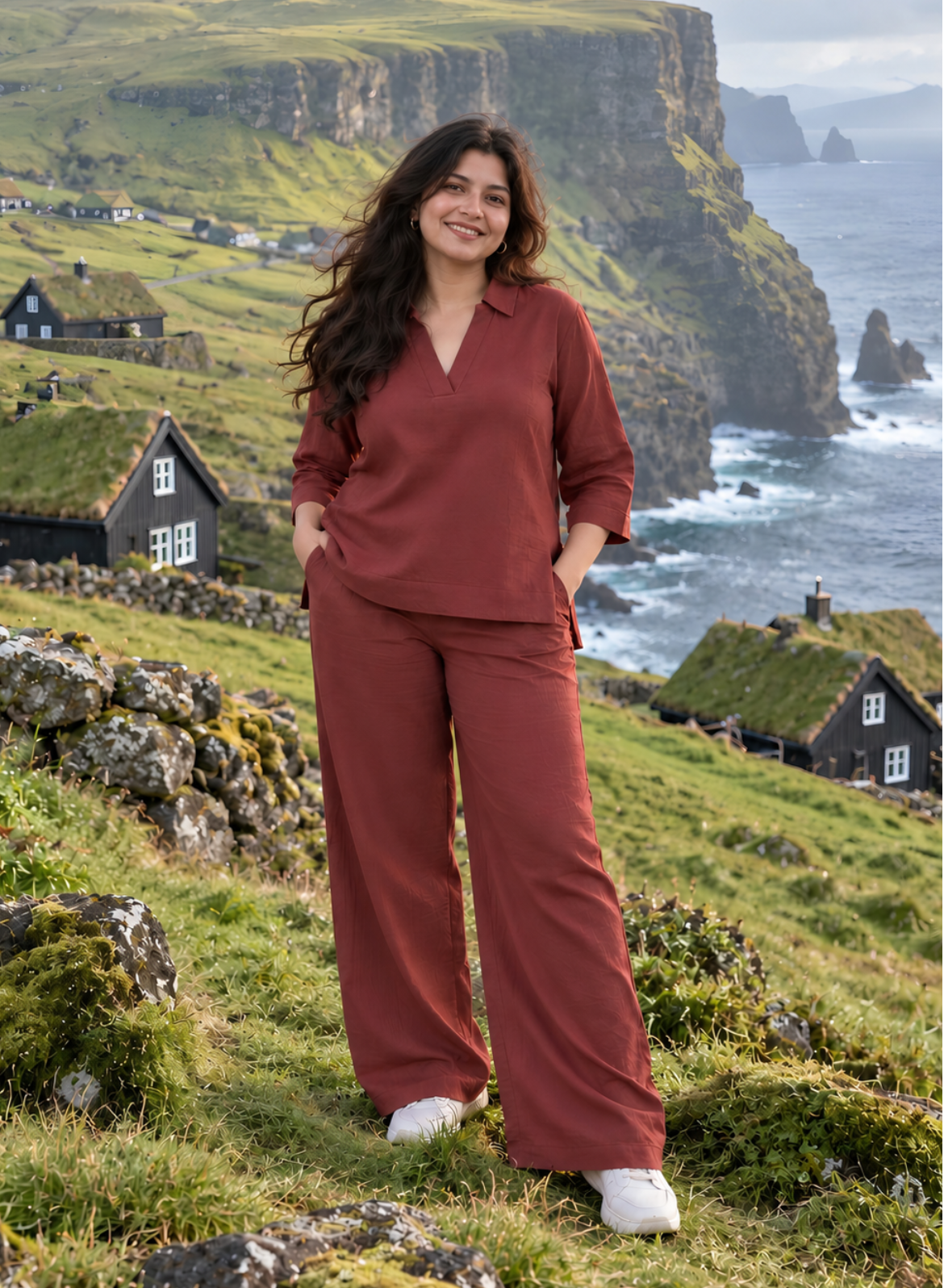 Terracotta Muslin Co-ord Set