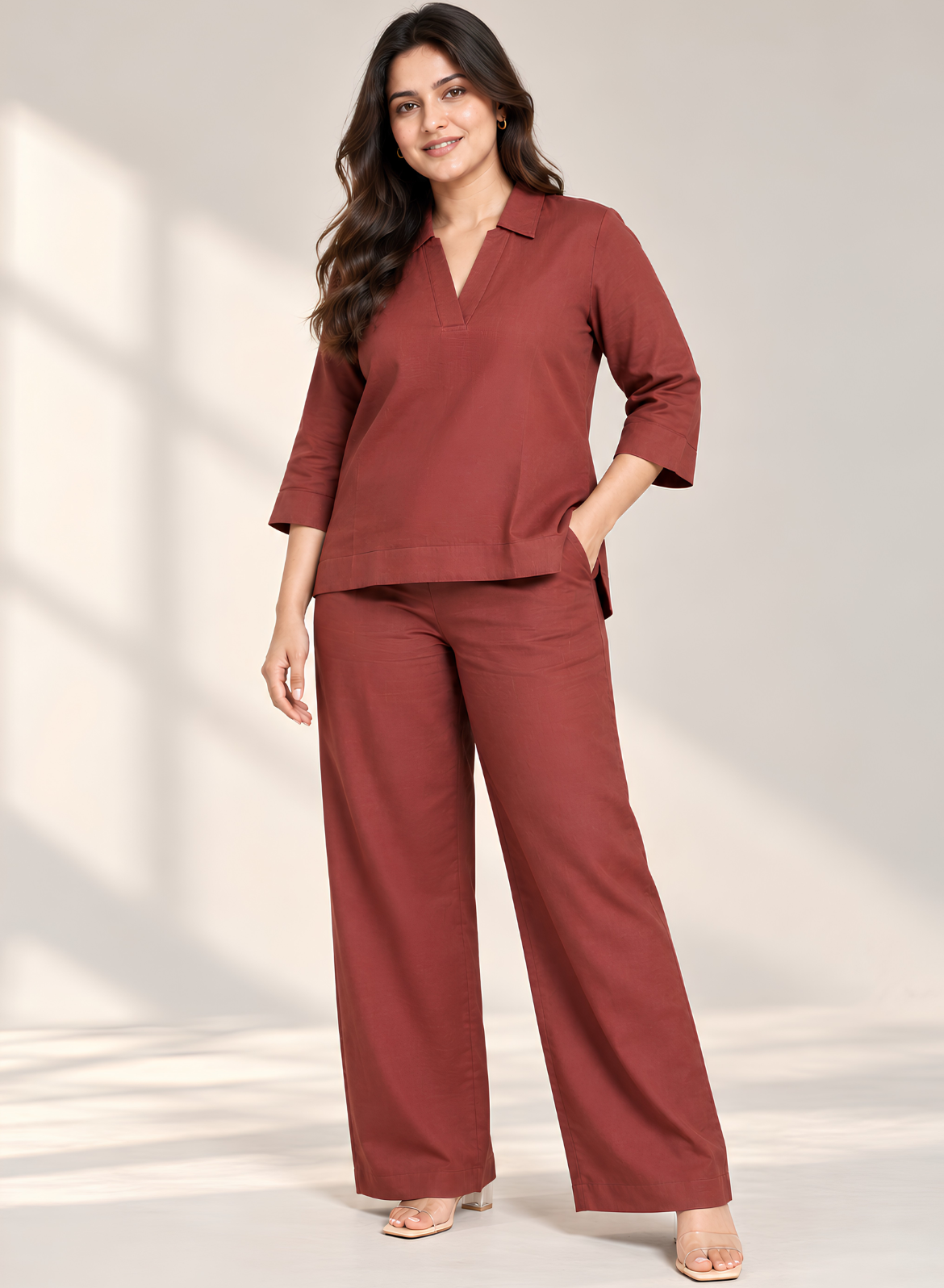 Terracotta Muslin Co-ord Set