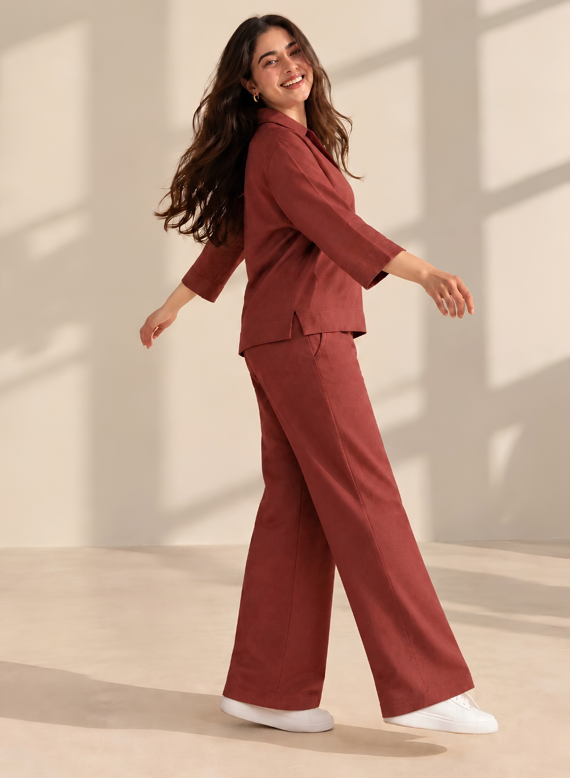 Terracotta Muslin Co-ord Set