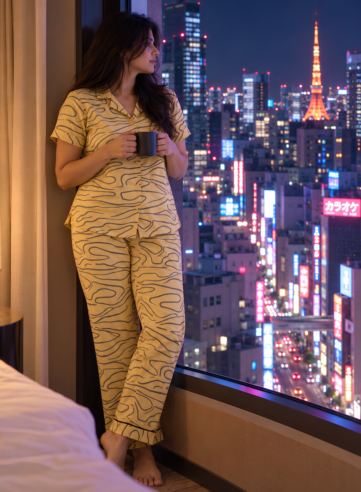 Lemon Wave Pajama Set