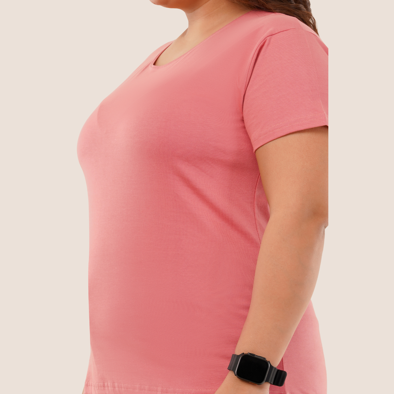 Pretty Pink Solid T-shirt for Women