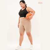 Soft Cotton Women Cycling Shorts - Pack of 2 (Black & Skin)