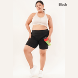 Soft Cotton Women Cycling Shorts - Pack of 2 (Black & Skin)