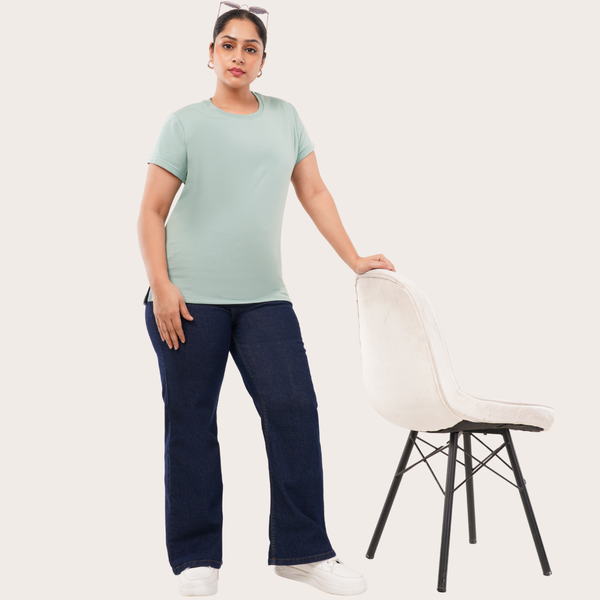 Mist Pistachio Relaxed Fit Round Neck T-shirt