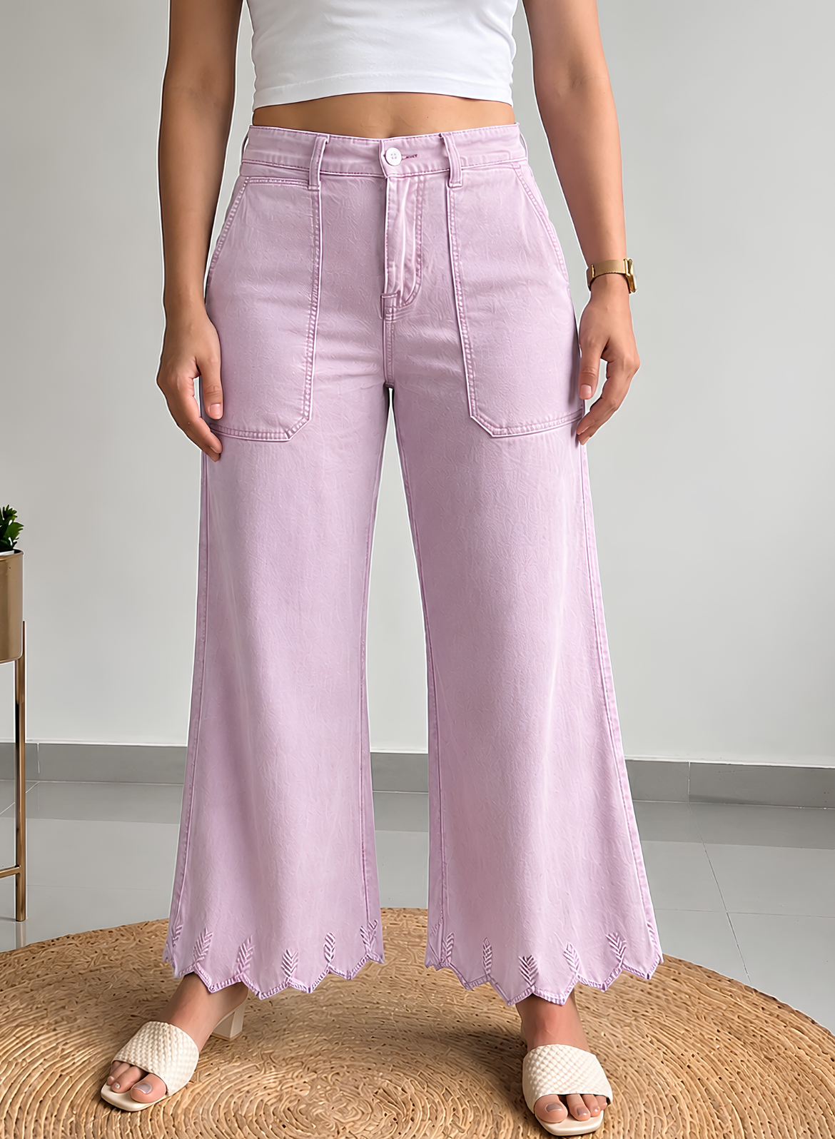 Soft Blush Wide Leg Pants